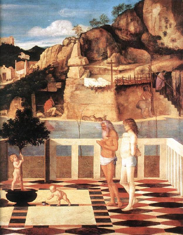 BELLINI, Giovanni Sacred Allegory (detail) dfgjik